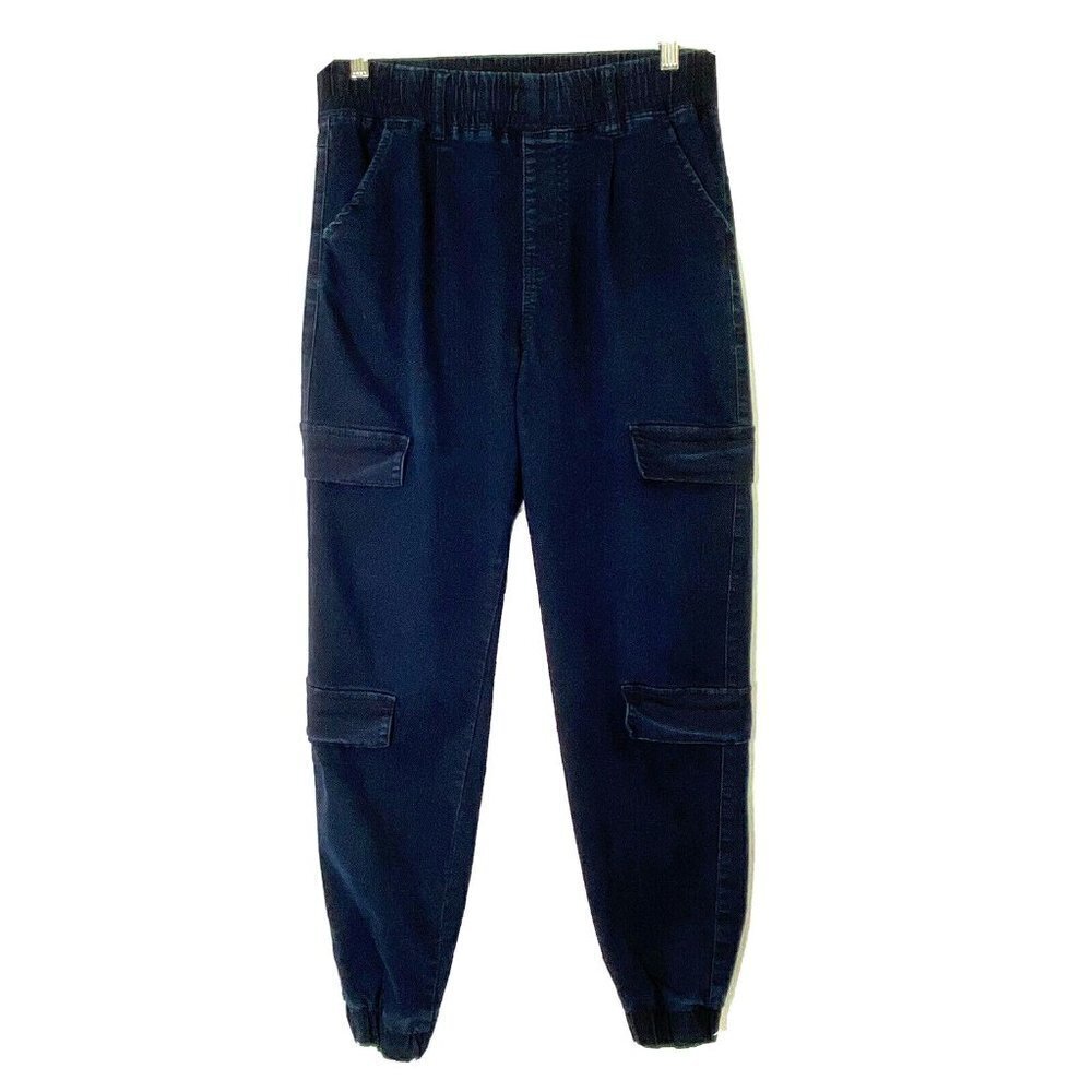 VIP Cargo Jogger Pants Jr size 11/30 PullOn Elastic Waistband Ankle Stretch Blue